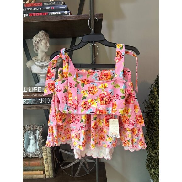 Agua Bendita Rhea Top and Skirt Pink Blossom Womens Size Large - Picture 5 of 12